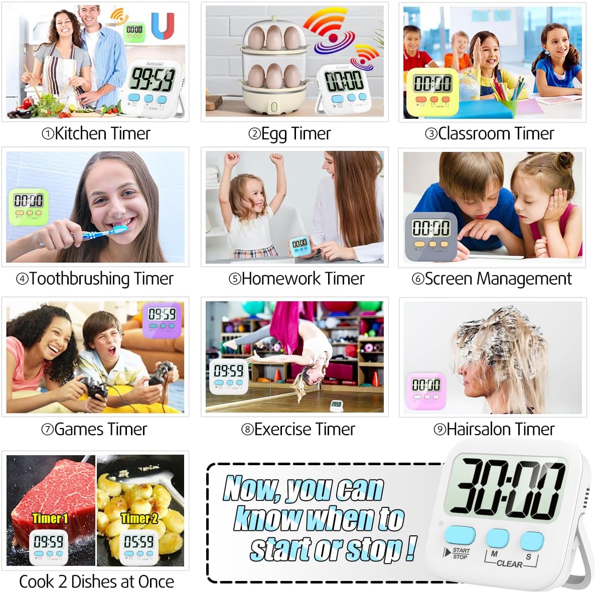 Pack de 2 Minuteries Numériques - KitchenTick