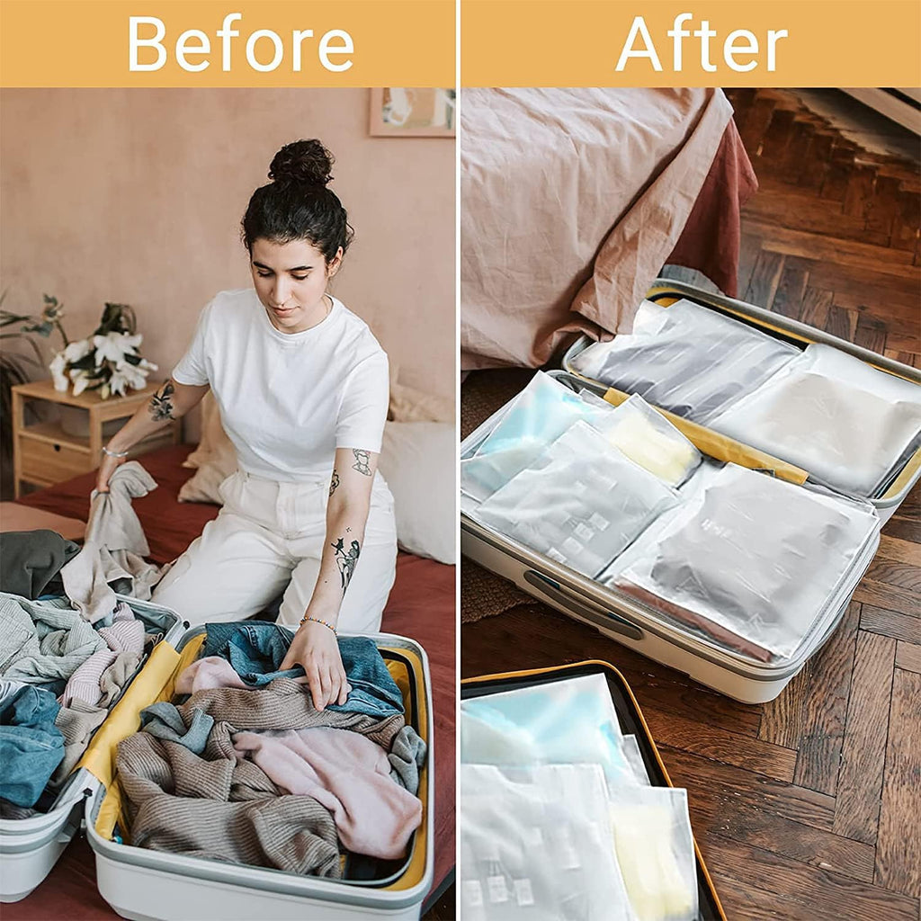Sacs de rangement à zip givrés multi-usages – Pack de 20 manchons en plastique pour vêtements (Achetez 2 ensembles, recevez 1 GRATUIT)
