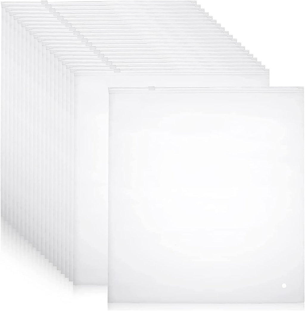 Sacs de rangement à zip givrés multi-usages – Pack de 20 manchons en plastique pour vêtements (Achetez 2 ensembles, recevez 1 GRATUIT)