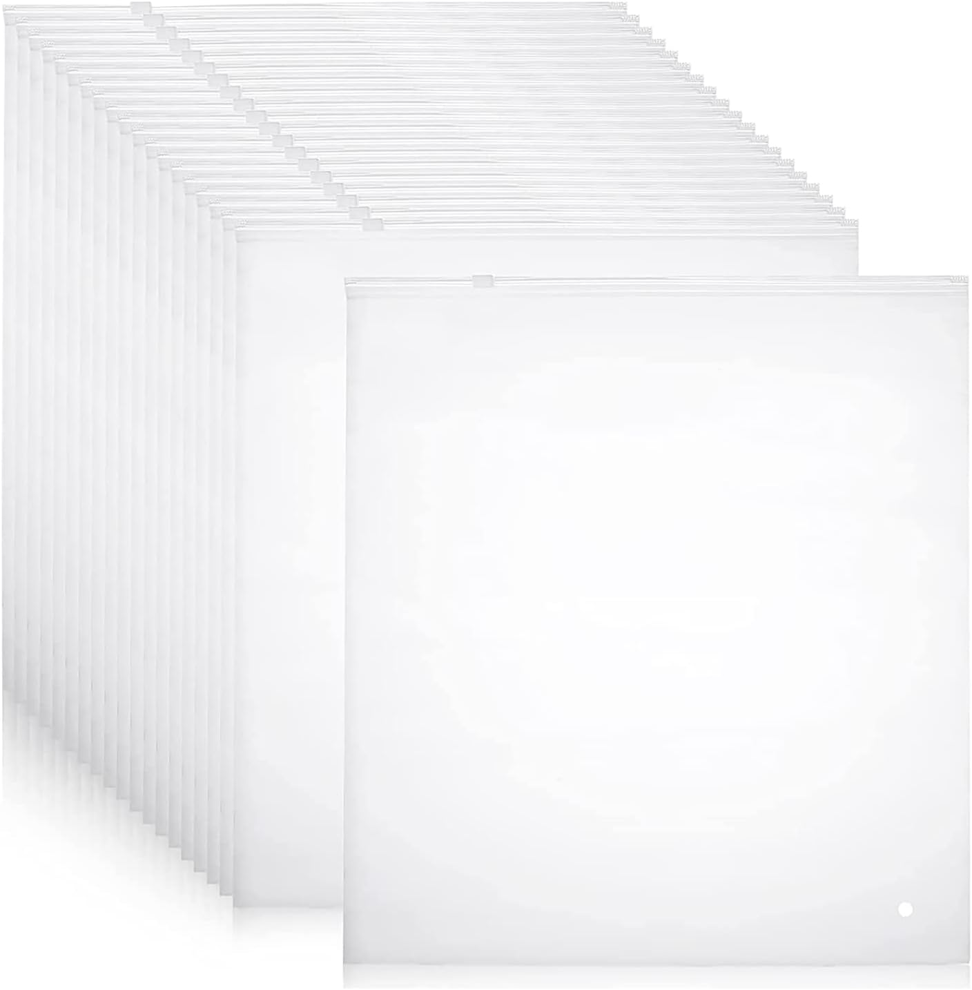 Sacs de rangement à zip givrés multi-usages – Pack de 20 manchons en plastique pour vêtements (Achetez 2 ensembles, recevez 1 GRATUIT)