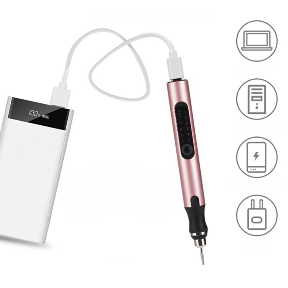 Skanto | Stylo Graveur USB Rechargeable | Précis et Silencieux | Métal, Vitesse Ajustable