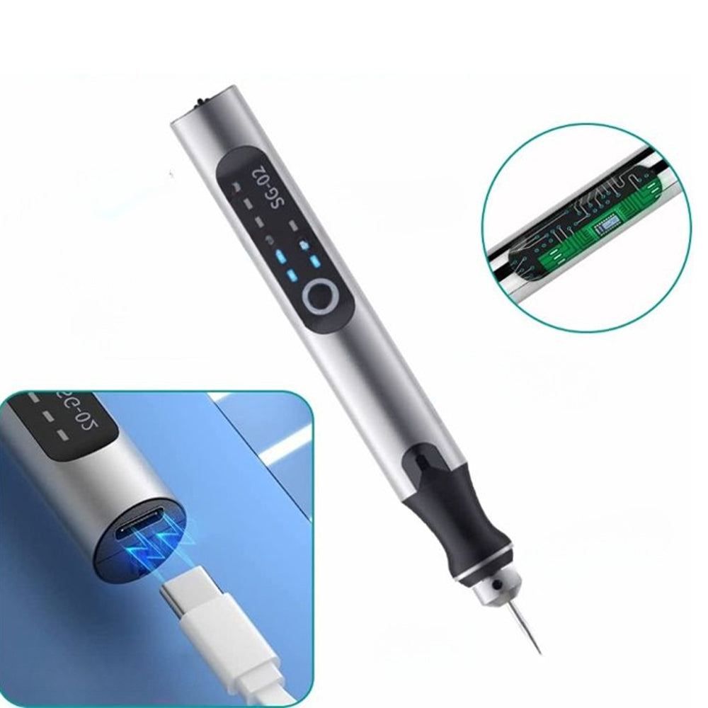Skanto | Stylo Graveur USB Rechargeable | Précis et Silencieux | Métal, Vitesse Ajustable