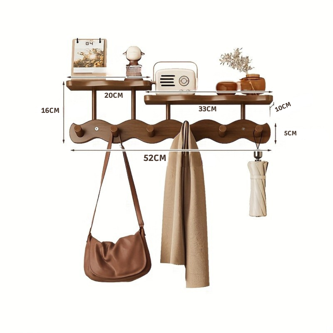 Porte-manteau mural avec étagère – porte-manteau en bois pour l'entrée