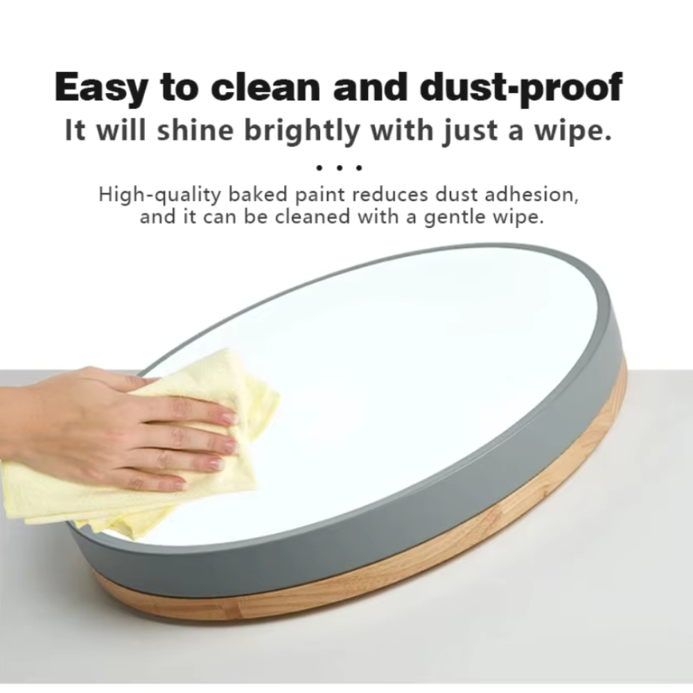 Lumière de plafond encastrée Horizon - Design moderne ultra-fin avec accent en bois