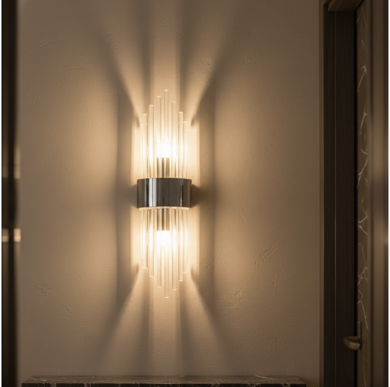 Applique Murale en Cristal Élégante - Lampes Murales LED Ajustables pour Espaces Modernes