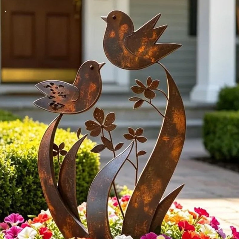 GardenCharm™ | Clôture de jardin décorative avec motifs d'oiseaux et de fleurs