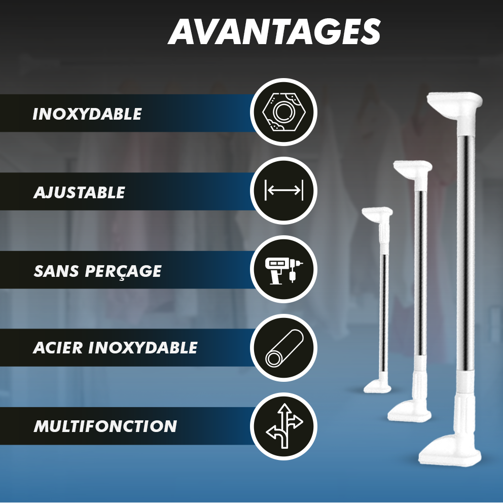EZHang™ | Tringle à rideaux réglable sans perçage