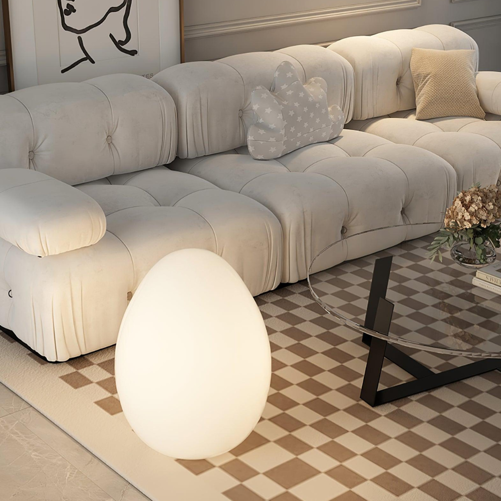 SolStone | Lampe de sol sculpturale œuf moderne minimaliste pour salon