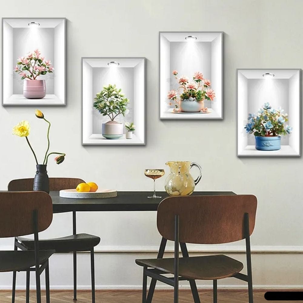 50% DE RÉDUCTION  |  Autocollants muraux 3D de plantes vertes