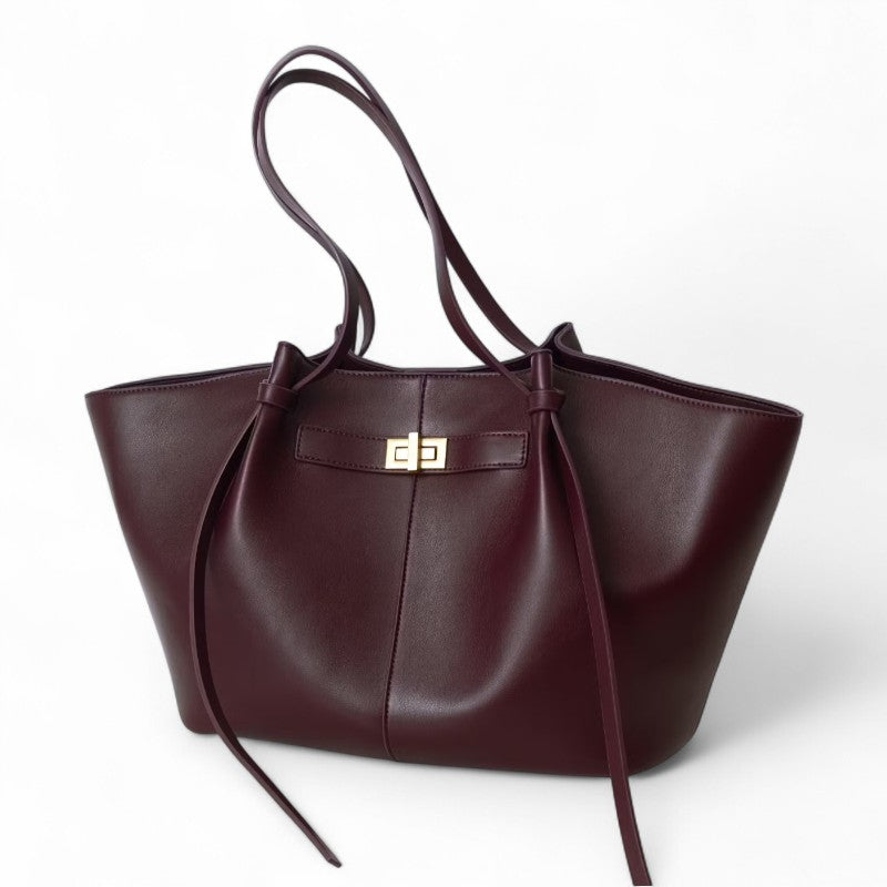 Grand sac à main Lyra en cuir PU noir
