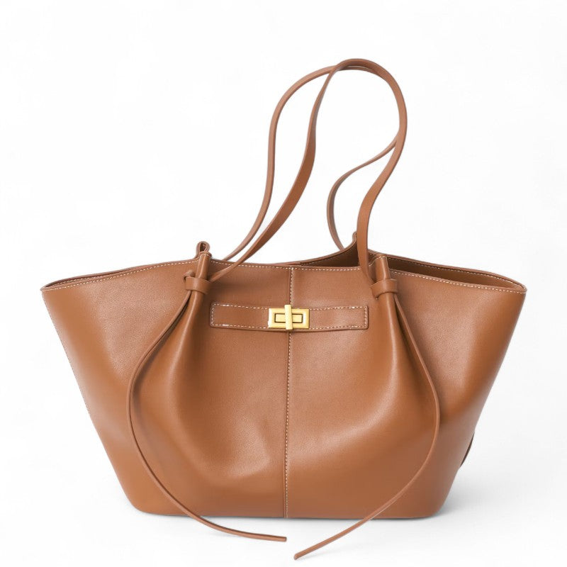 Grand sac à main Lyra en cuir PU noir