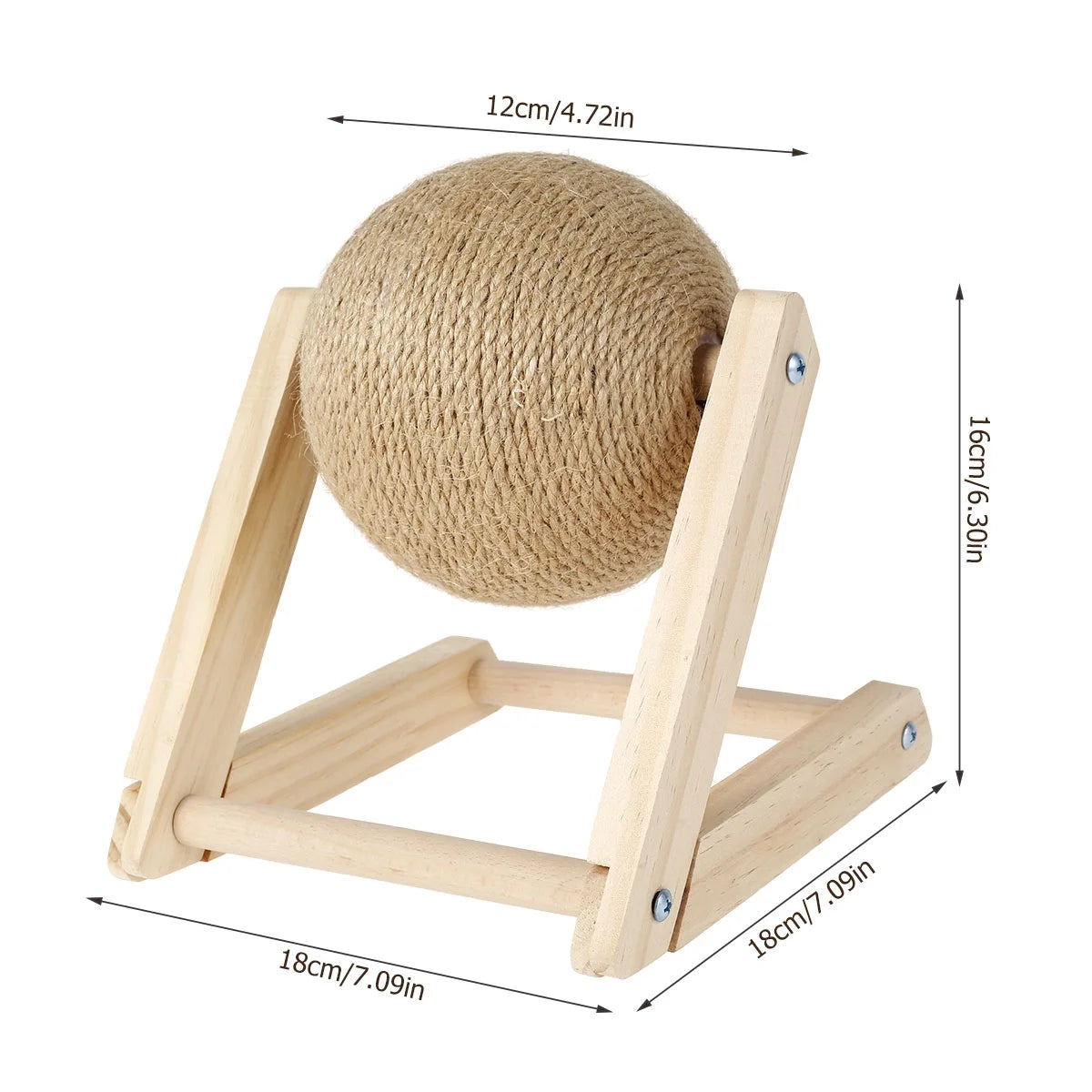 Scratchball pour chats – Jouet en sisal naturel avec base en bois massif