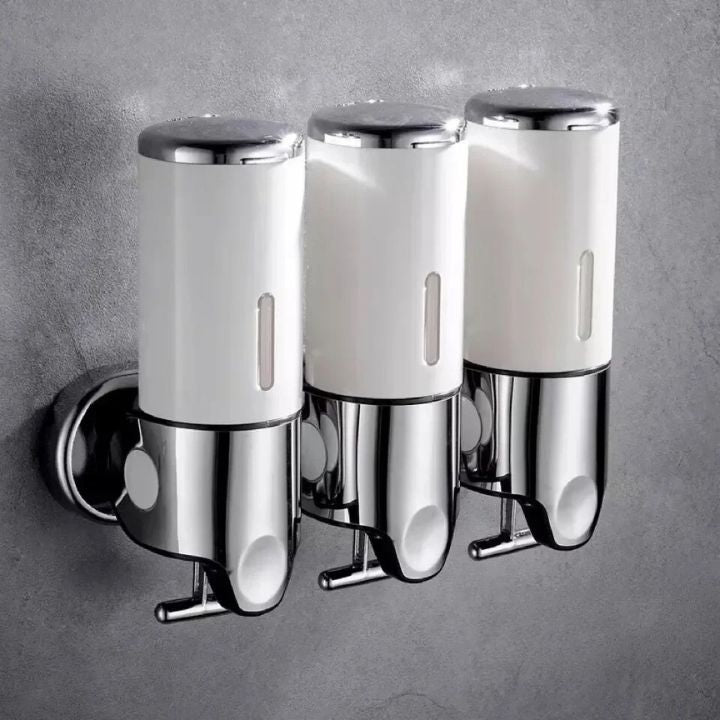 Distributeur de savon mural | Acier inoxydable & ABS | Design moderne | Gain de place & Rechargeable