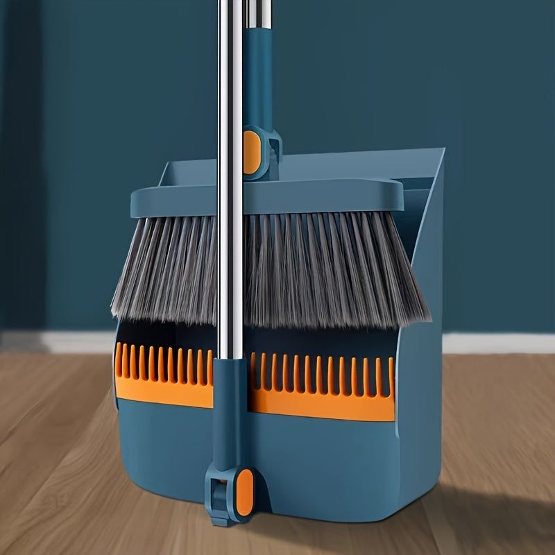 CLEANSWEEP PRO – Ensemble de balai et pelle à poussière avec manche long rotatif et dents de peigne intégrées