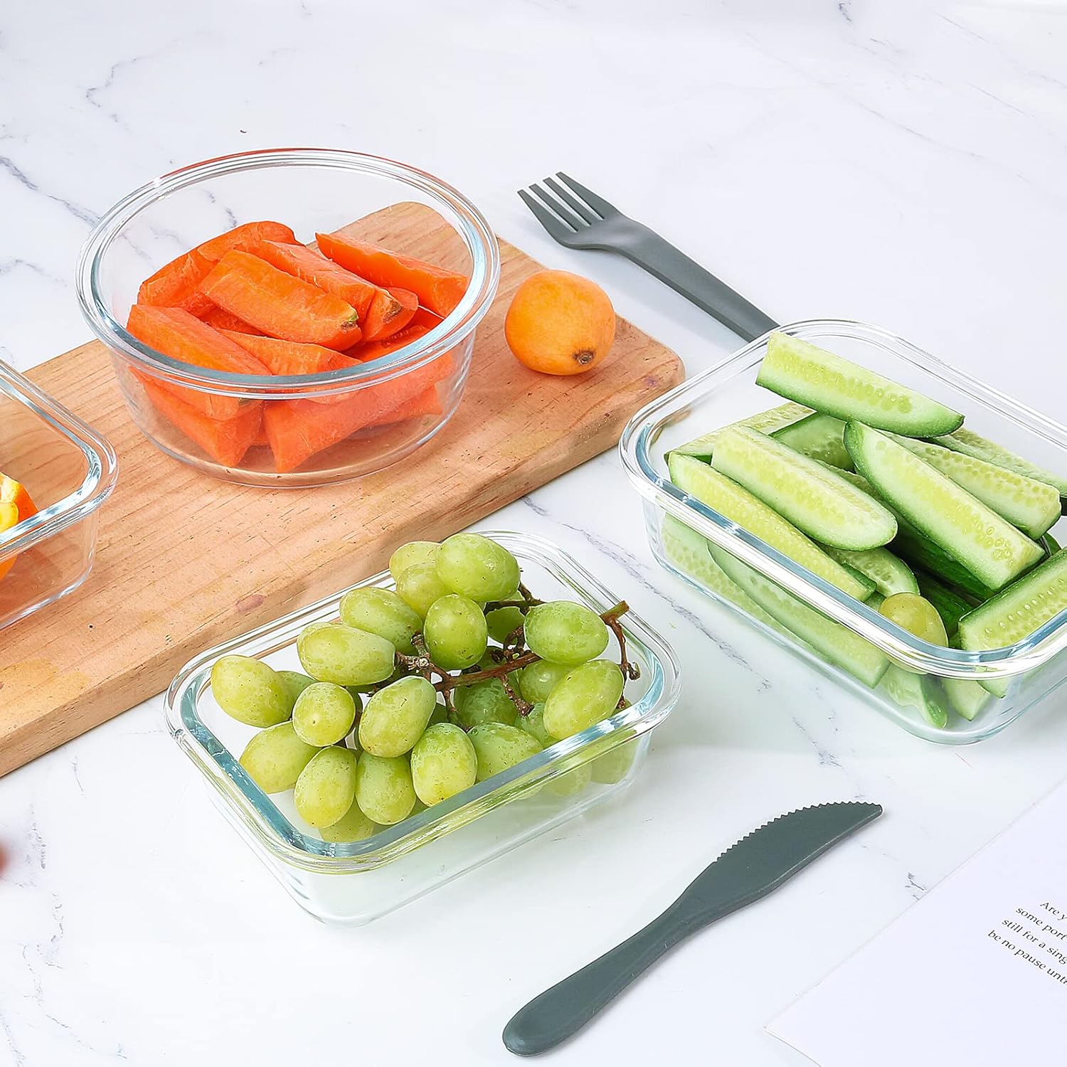Ensemble de rangement alimentaire en verre hermétique de 24 pièces - PurePreserve