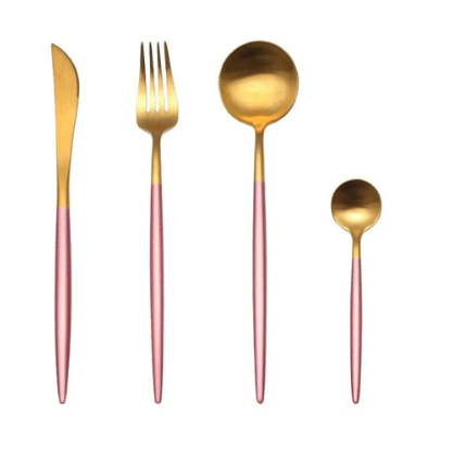 Skanto | Couverts de Luxe en Acier Inoxydable 24 Pièces Or-Argent - RoyalGlow