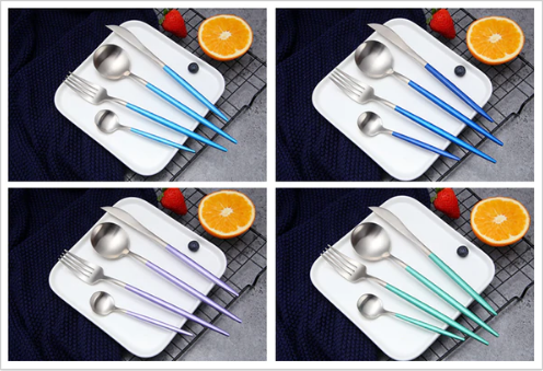 Skanto | Couverts de Luxe en Acier Inoxydable 24 Pièces Or-Argent - RoyalGlow