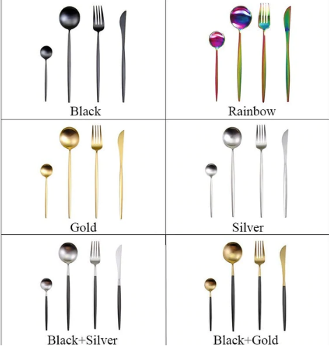 Skanto | Couverts de Luxe en Acier Inoxydable 24 Pièces Or-Argent - RoyalGlow