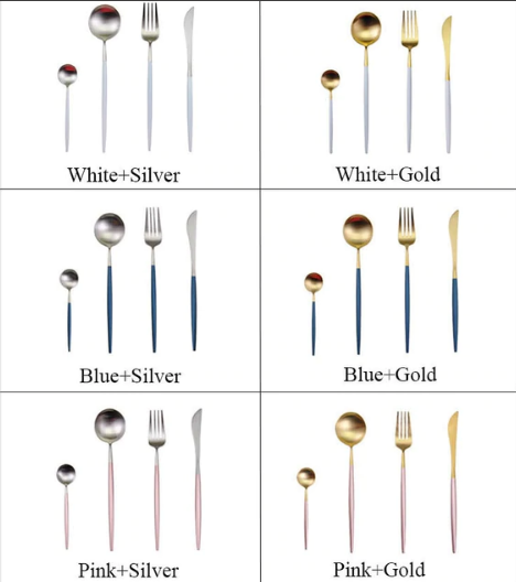 Skanto | Couverts de Luxe en Acier Inoxydable 24 Pièces Or-Argent - RoyalGlow