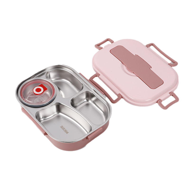 Boîte à lunch thermique en acier inoxydable – intérieur en acier inoxydable – 3 ou 4 compartiments avec bol à soupe – Horloge murale
