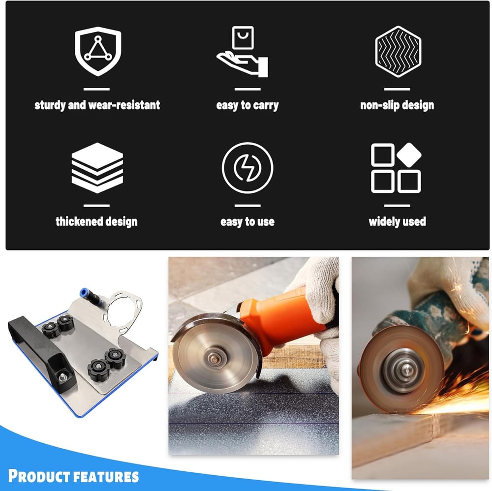 ExactEdge™ | Support de meuleuse d'angle pour coupes de carrelage à 45° – Bords propres & précis