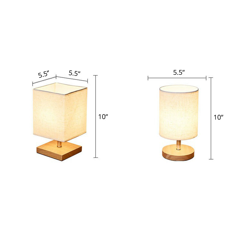Lampe de Table Minimaliste LinenWood – Socle en Bois Naturel & Abat-jour en Lin pour une Lumière Chaude et Moderne