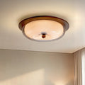 Lampe de Plafond Moderne en Verre et Bois