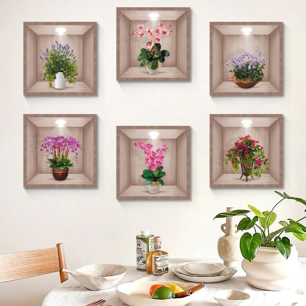 50% DE RÉDUCTION  |  Autocollants muraux 3D de plantes vertes