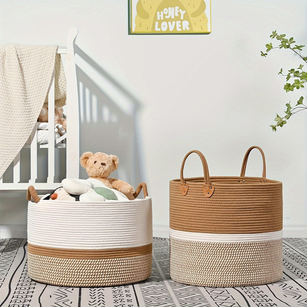 Panier de Rangement en Coton Boho - Solution Élégante et Pratique