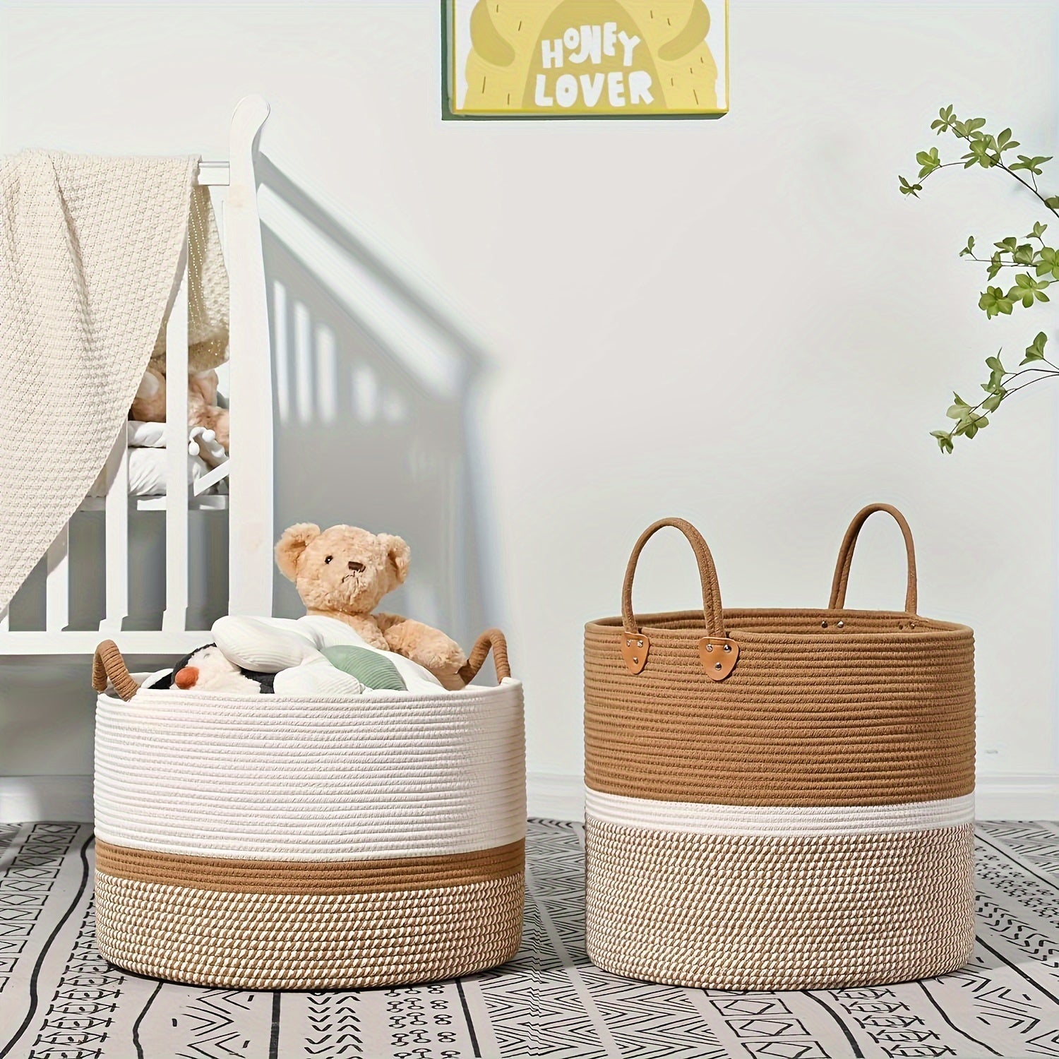 Panier de Rangement en Coton Boho - Solution Élégante et Pratique