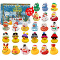 24 Pcs Calendrier de l'Avent Canards en Caoutchouc de Noël