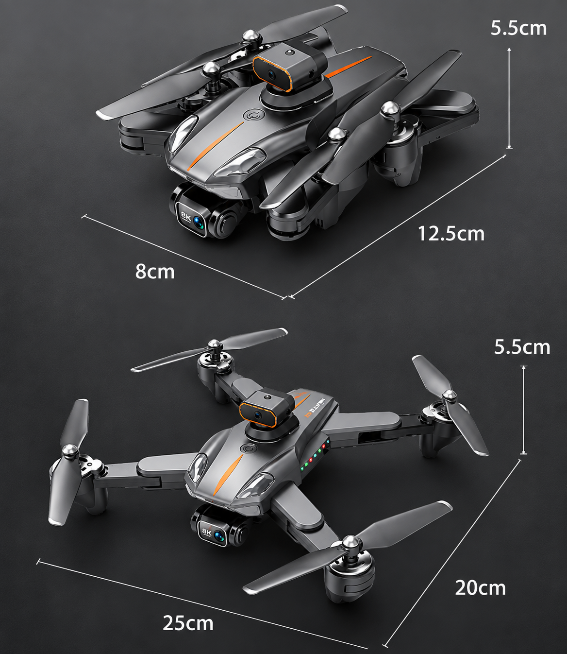 Drone SkyAura haute performance caméra 8K évitement obstacles