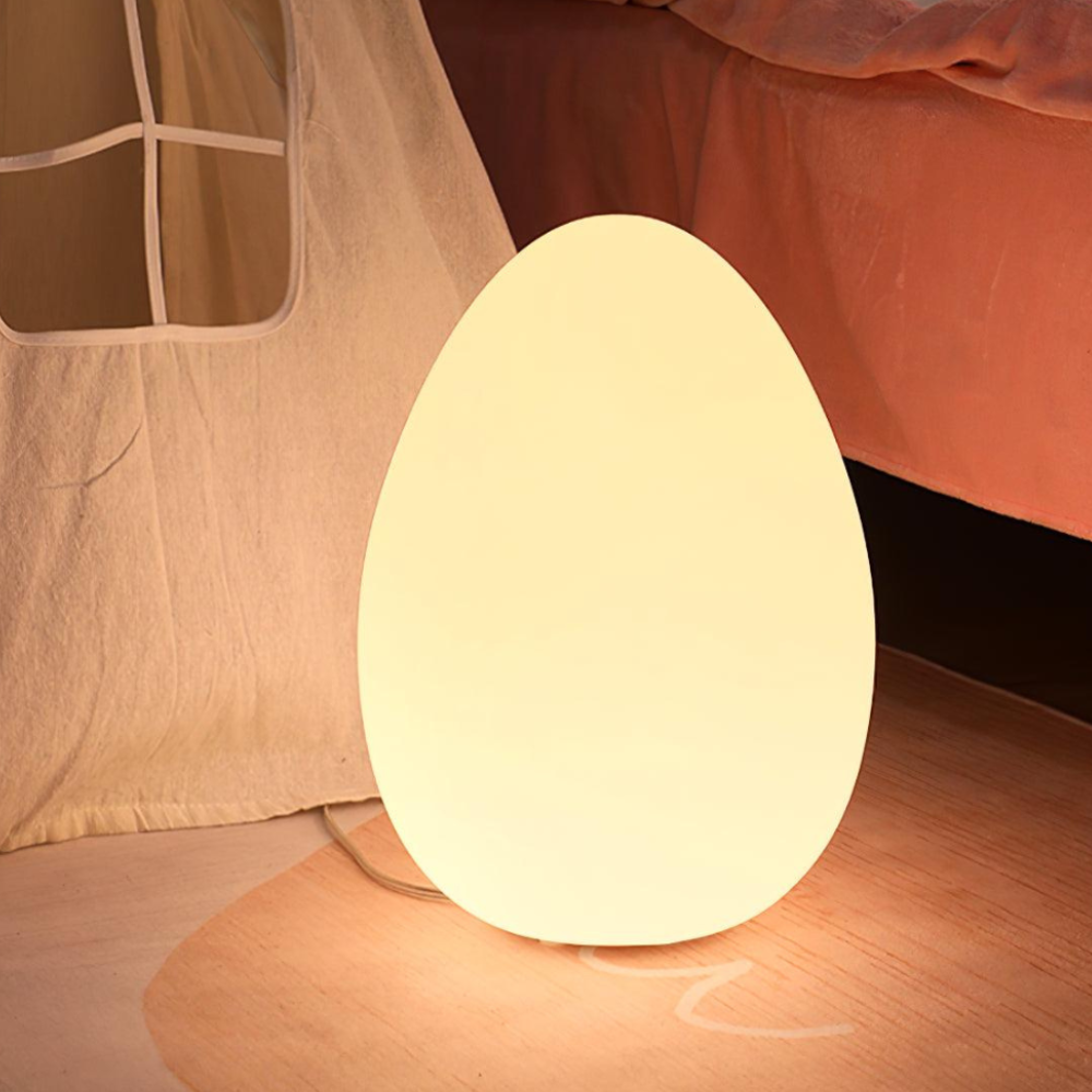 SolStone | Lampe de sol sculpturale œuf moderne minimaliste pour salon