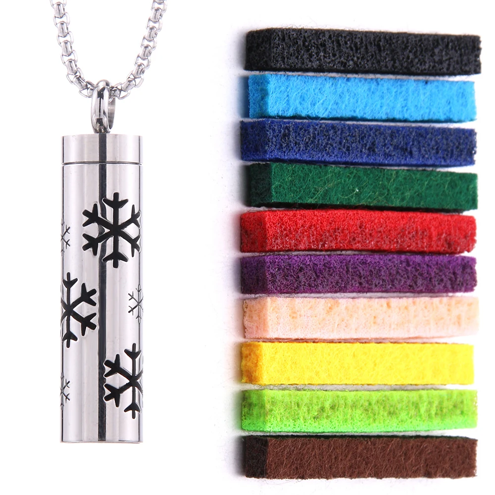 1+1 Gratuit | Collier parfumé pour femmes avec pendentif | Acier inoxydable hypoallergénique | Avec tampons parfumés | 60 cm ajustable