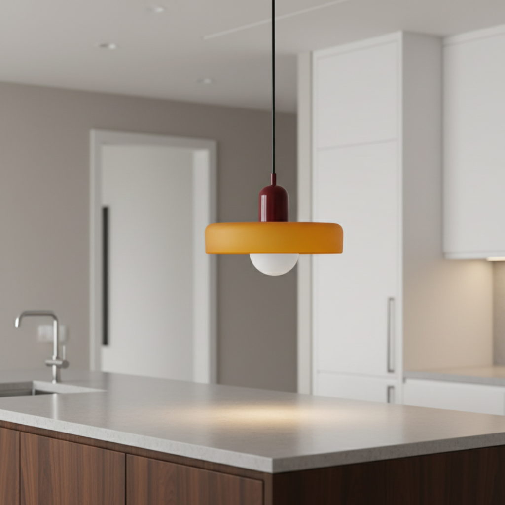 Luminaire en Verre Inspiré du Bauhaus – Éclairage Suspendu Moderne pour Cuisine