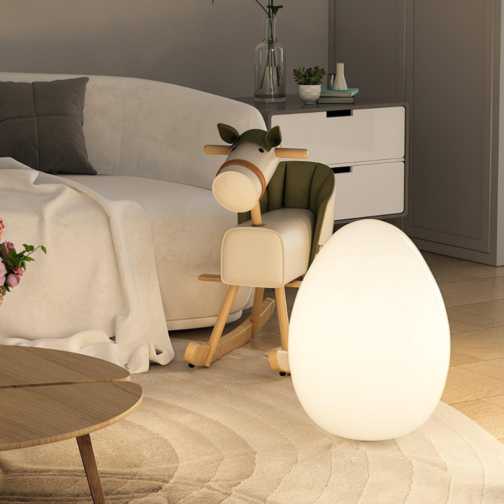 SolStone | Lampe de sol sculpturale œuf moderne minimaliste pour salon