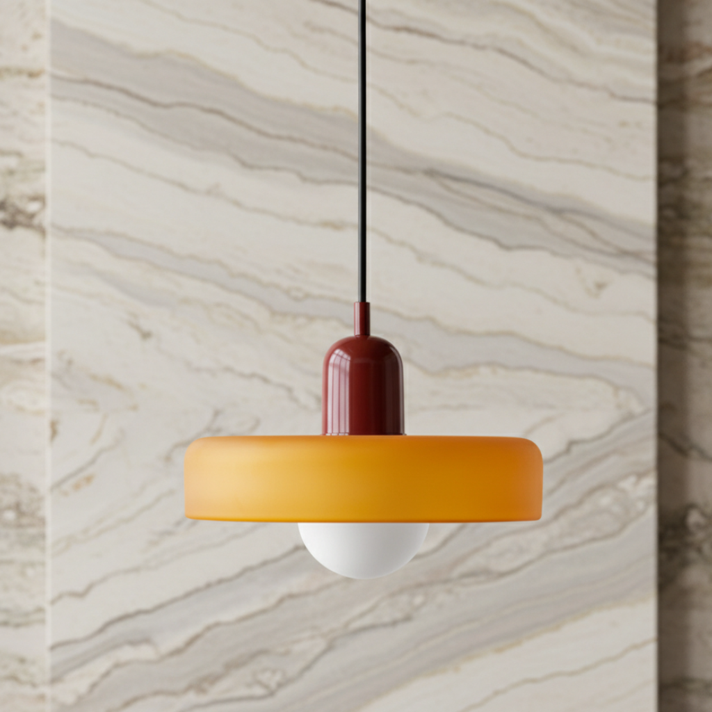 Luminaire en Verre Inspiré du Bauhaus – Éclairage Suspendu Moderne pour Cuisine