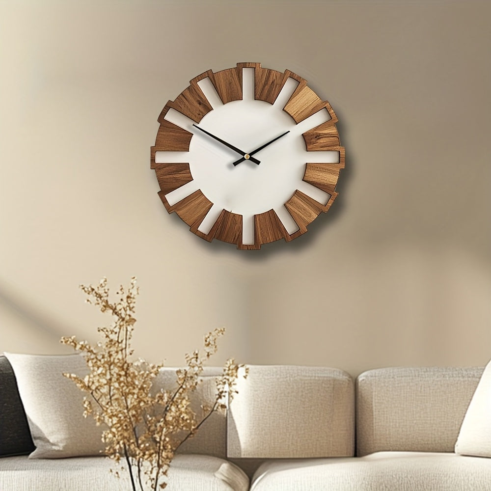 RUSTIQUE – Horloge Murale en Bois Classique pour Intérieurs Intemporels