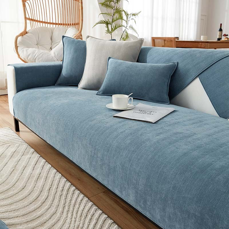 AestheticCover™ | Housse de canapé en tissu chenille avec motif en chevrons
