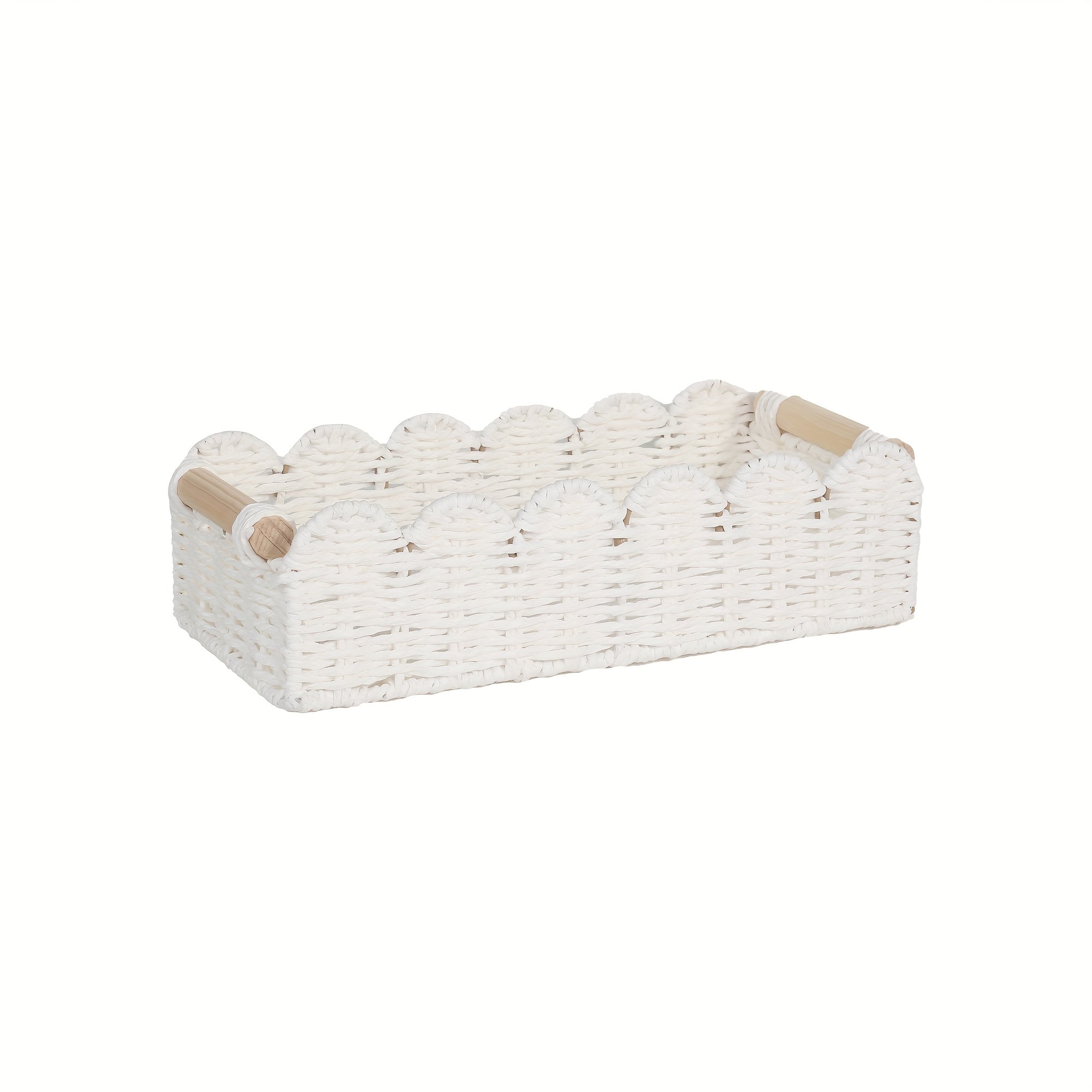 Panier de Rangement Tissé Boho avec Bord en Éventail – Décoratif et Pratique pour Tout Intérieur