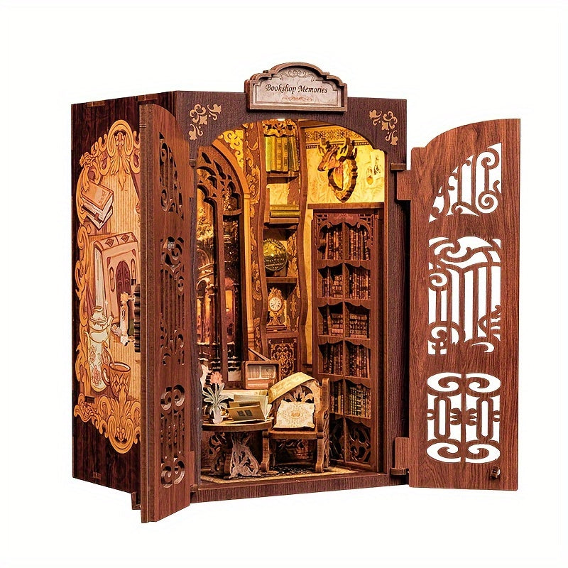 DIY Miniature Hiboux Librairie – Kit en Bois 3D avec Éclairage pour Décoration Créative