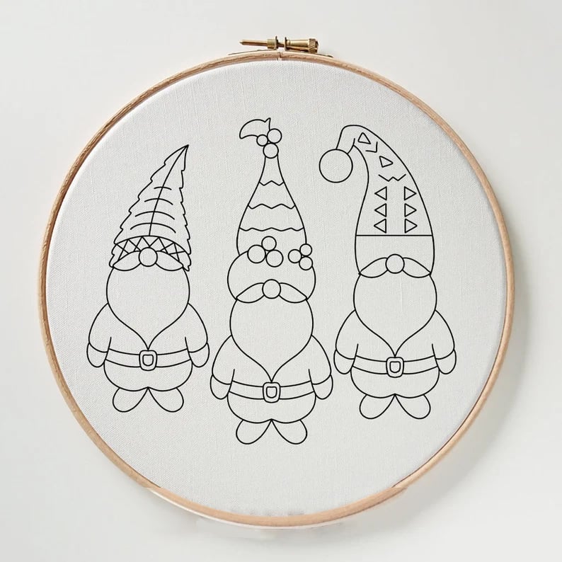 Ensemble de broderie de Noël DIY | Kit complet pour décoration faite maison | 20 cm