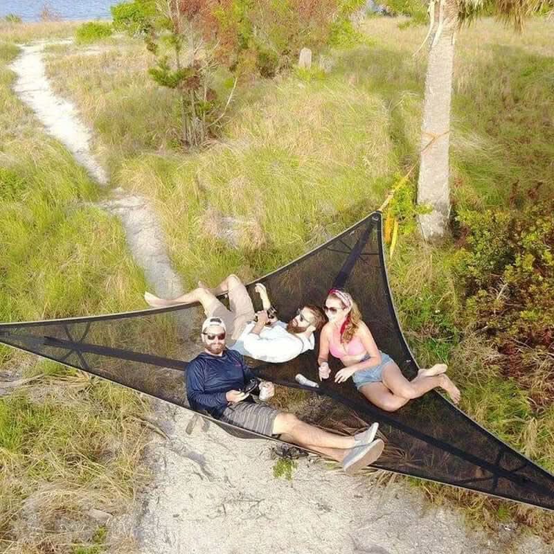 Skanto | Hamac de Camping Multi-Personnes avec Système d'Ancrage à 3 Points