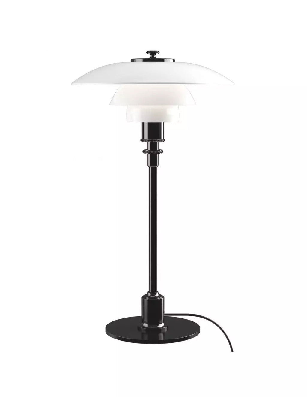 Lampe de table danoise en métal en forme de disque