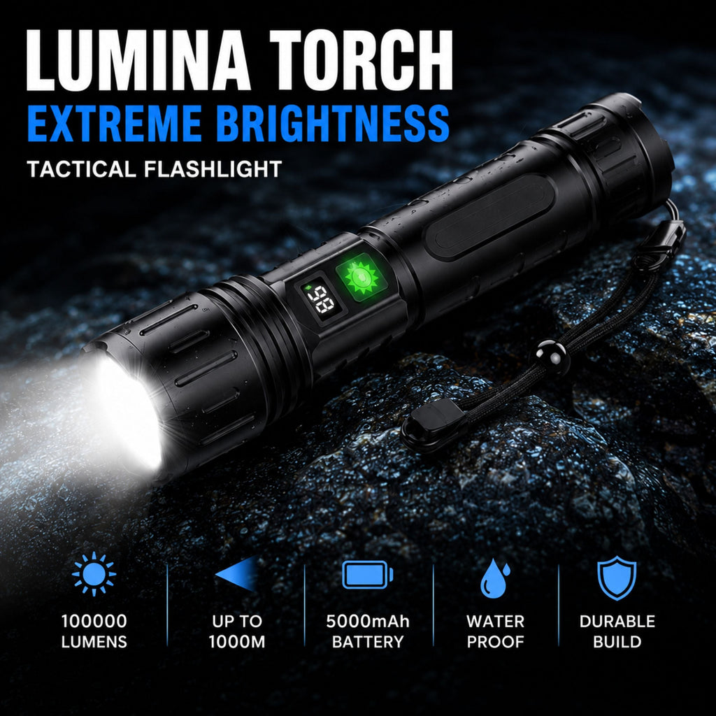 LAMPE TORCHE LUMINA – Lampe de poche tactique à luminosité extrême