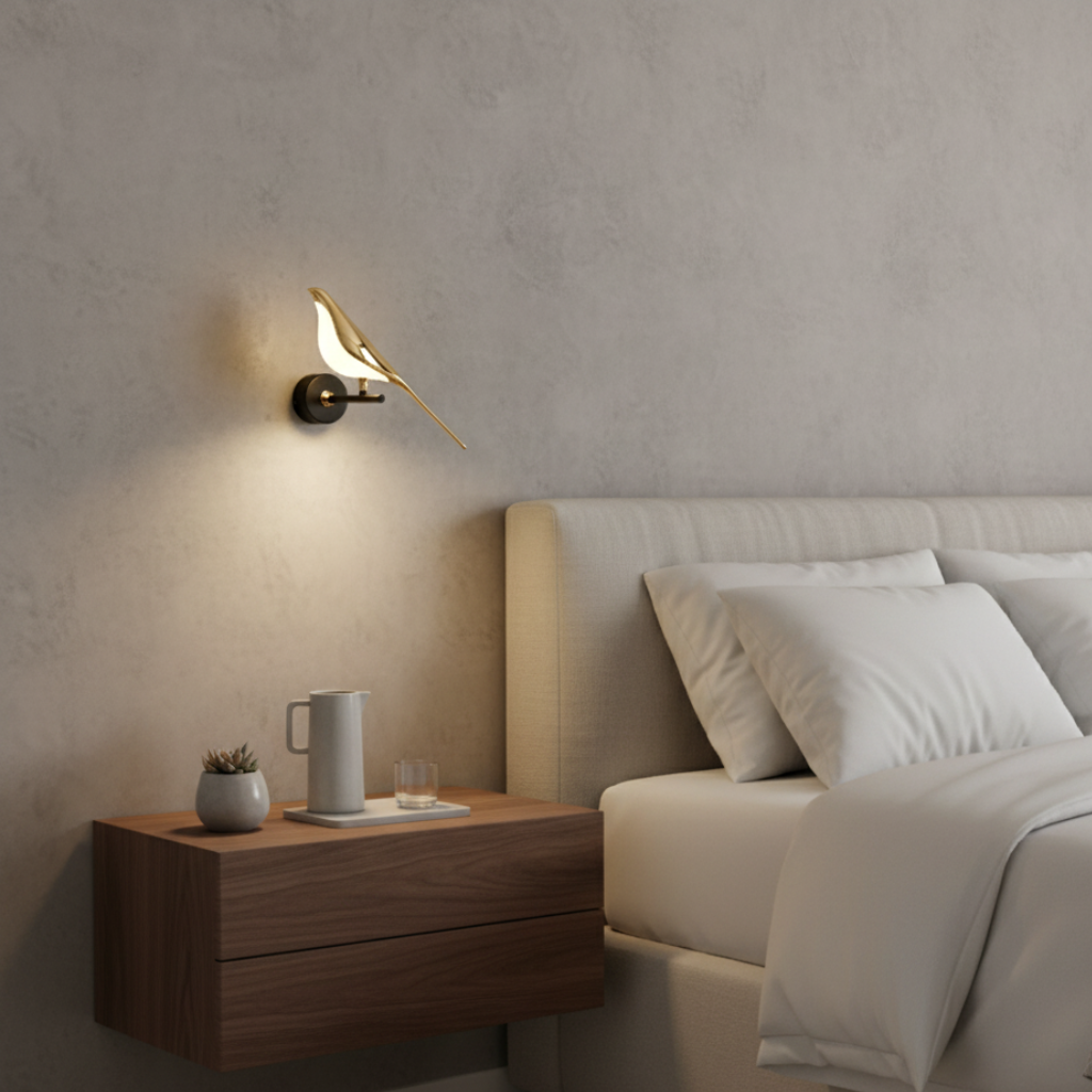 Applique Murale LED Design Oiseau Élégant - Lampe Murale Décorative pour Salon et Chambre