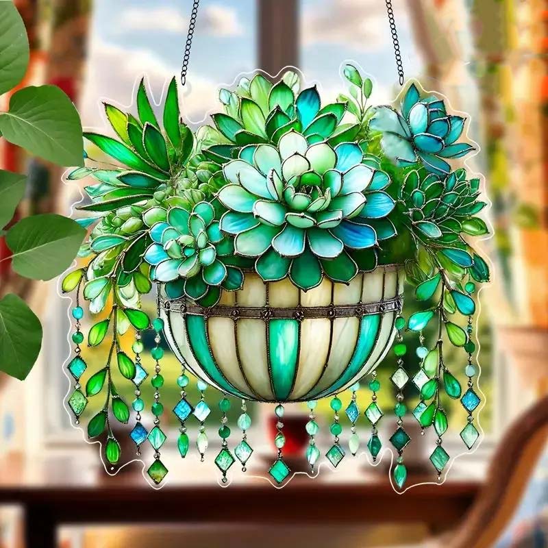 1+1 GRATUIT | LeafGlow™ | Pendentif de Plante en Acrylique Vert