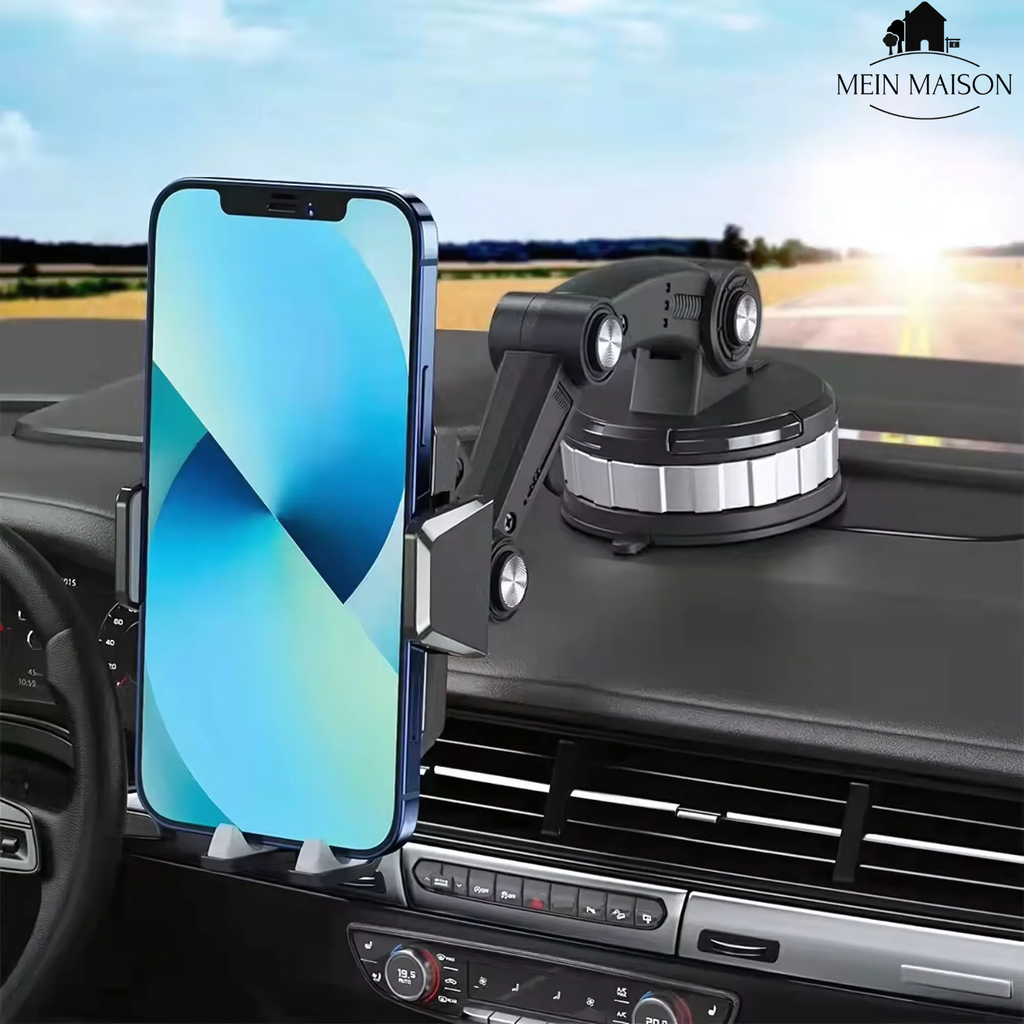 Support de téléphone Auto GripTech | Forte adhérence par ventouse | Rotation à 360° | Utilisation d'une seule main