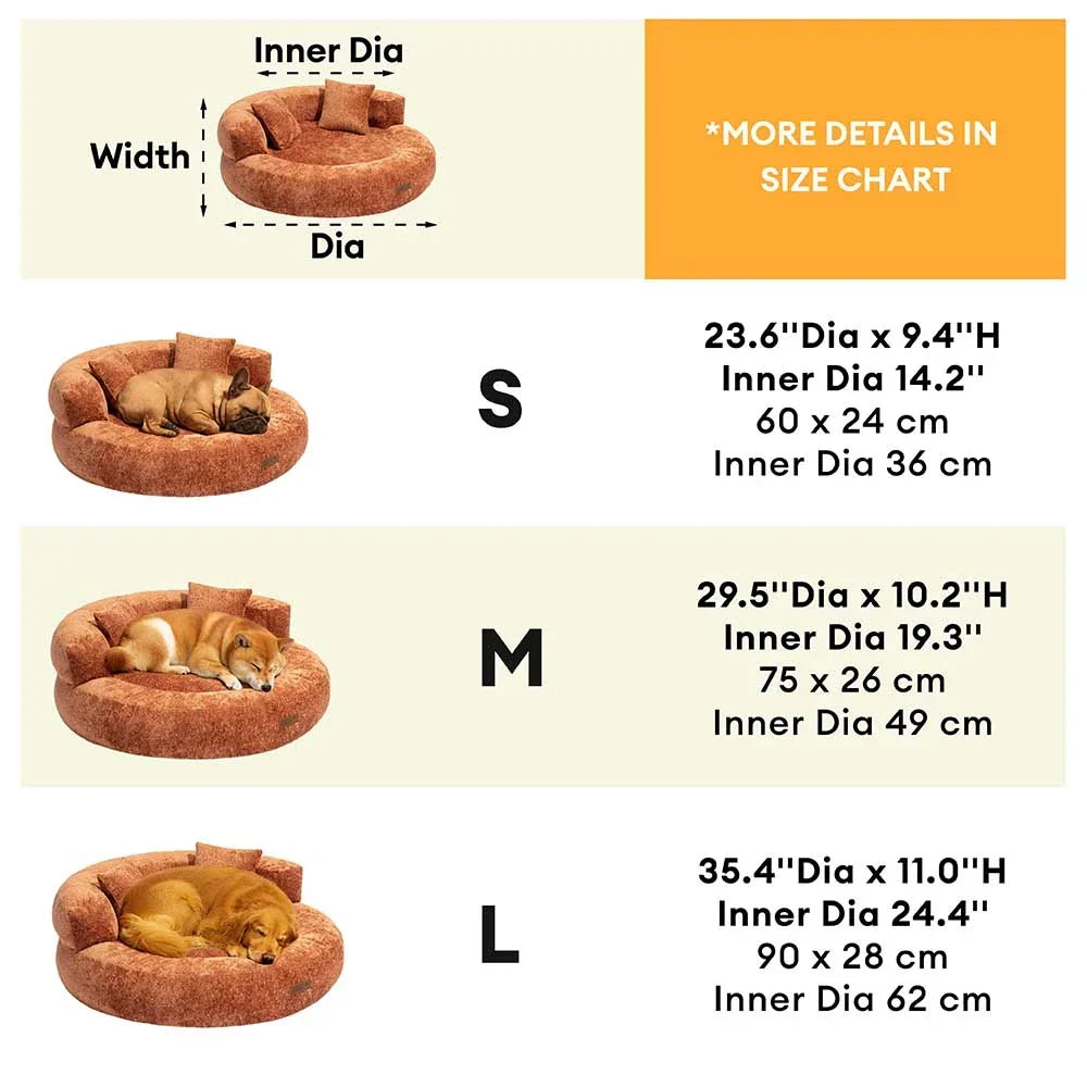DREAMTAIL – Lit pour animaux en forme de donut avec coussin pour un confort quotidien