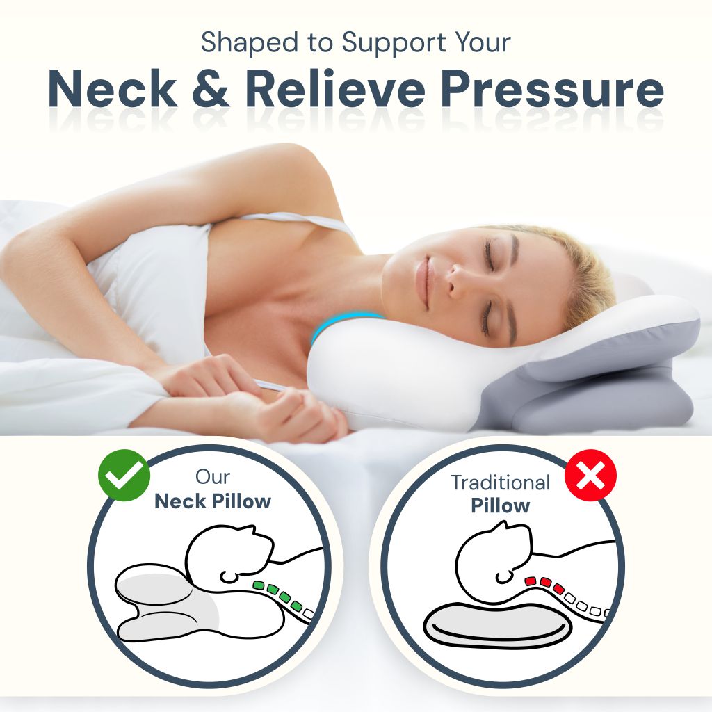 Coussin ergonomique pour le cou | Mousse à mémoire, soutien du cou & idéal pour un sommeil paisible